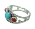Southwest Sterling Silver Coral Turquoise Jewelry Ring Size 6-1/2 AX82096